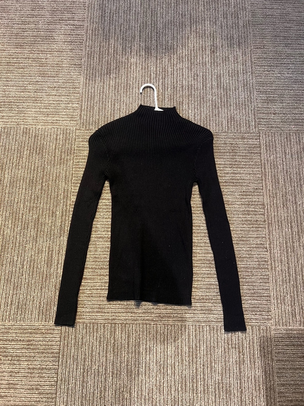 VICI Black Ribbed Cowl Neck Sweater